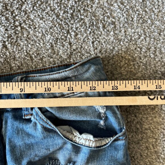Kancan jean shorts womens 26 blue medium wash high rise distressed holy casual - Picture 9 of 11